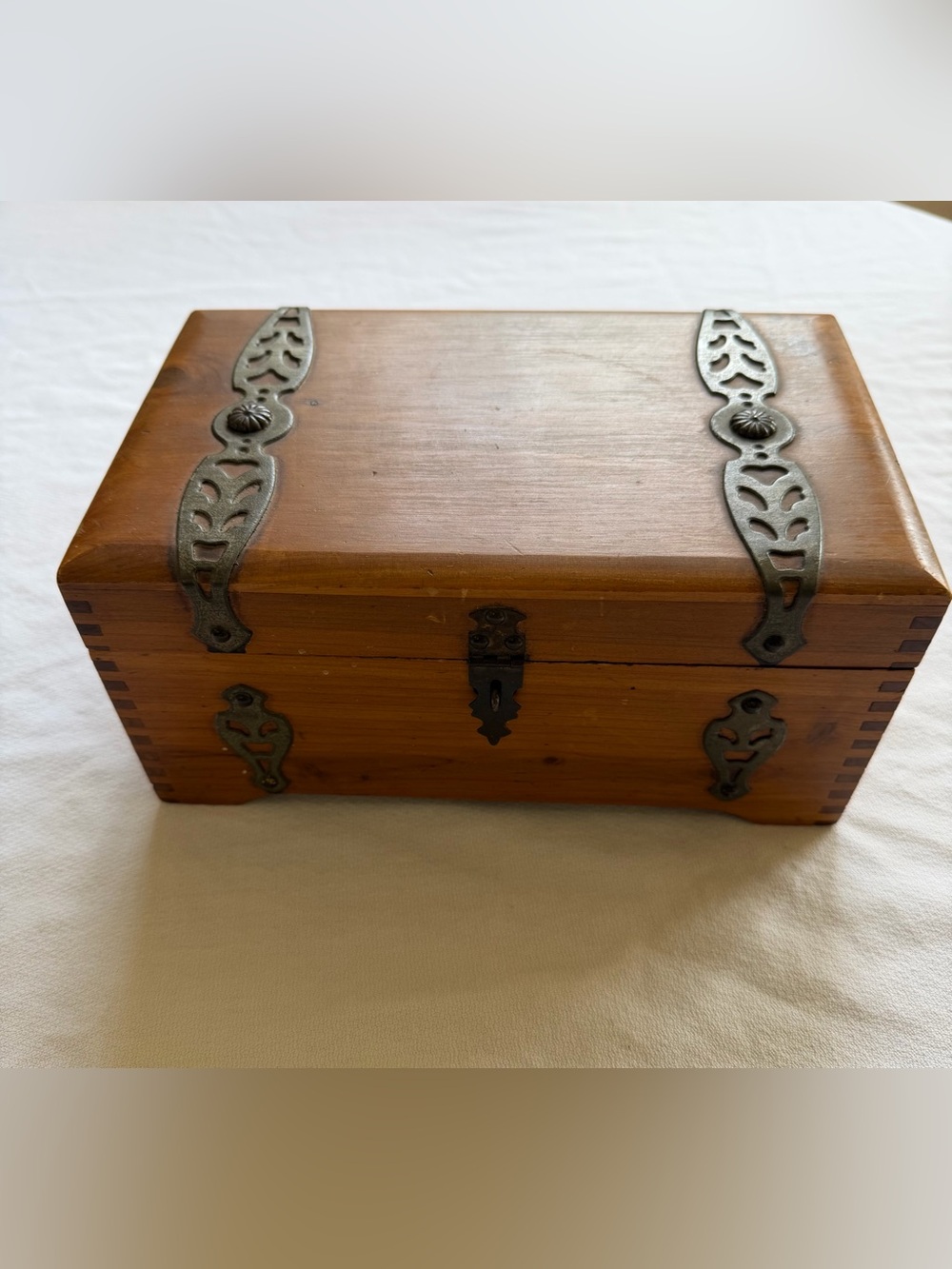 VTG Cedar Wood Chest with Decorative Hardware
